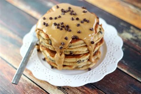 peanut-butter-chocolate-chip-pancakes-recipe-food image
