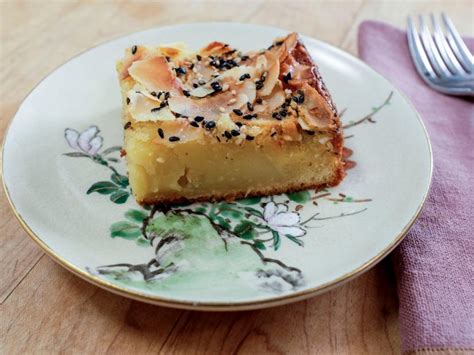 coconut-sesame-butter-mochi-cake-recipe-food-network image