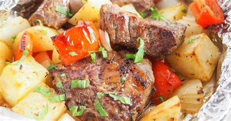 easy-steak-peppers-and-onions-foil-packets-sunday-supper image