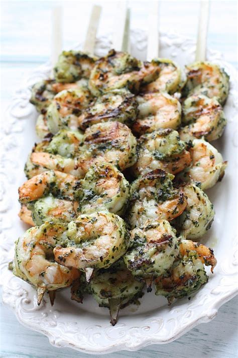grilled-pesto-shrimp-skewers-skinnytaste image