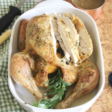 whole-roast-chicken-with-tarragon-and-lemon-chez-le image