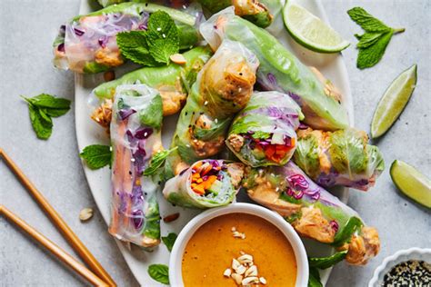 fresh-spring-rolls-with-salmon-and-peanut-sauce image