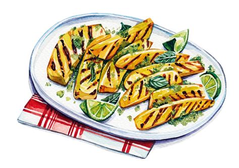 grilled-pineapple-with-mint-sugar-recipe-myrecipes image