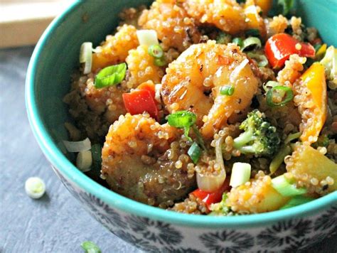 pineapple-shrimp-quinoa-bowls-honest-cooking image