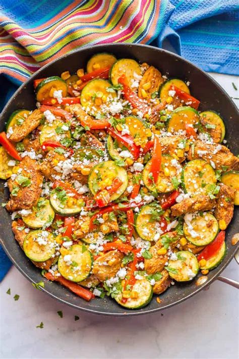 healthy-chicken-and-zucchini-skillet-with-corn-family image