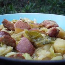 easy-cabbage-potato-and-smoked-sausage-skillet image