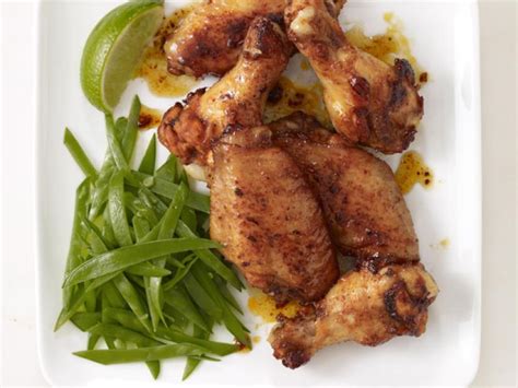 honey-glazed-chicken-wings-with-snow-peas-food image