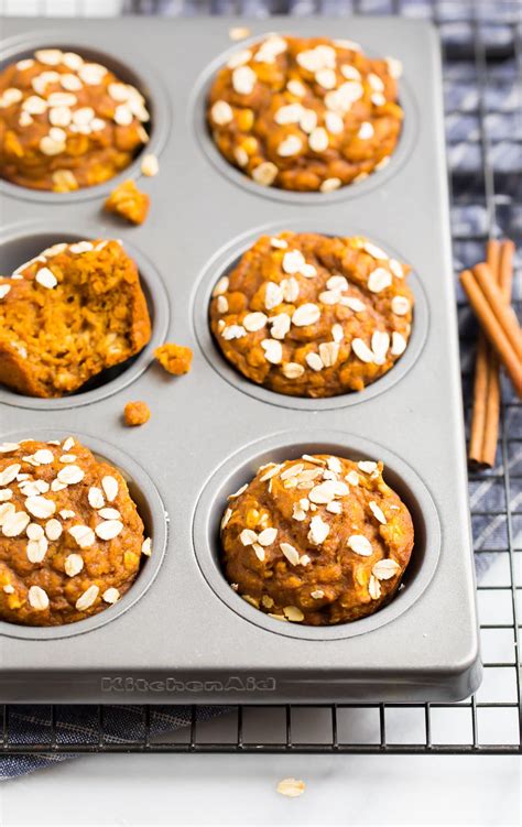 healthy-pumpkin-muffins-with-oatmeal image