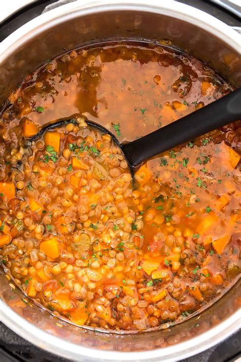 instant-pot-lentil-soup-mexican-style-leelalicious image