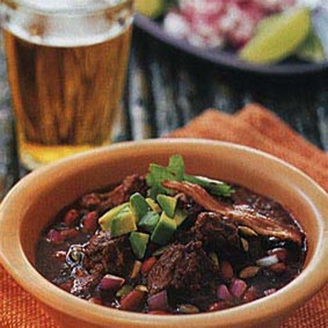 spicy-red-pork-and-bean-chili-recipe-epicurious image
