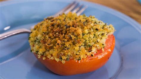 herb-crusted-beefsteak-tomatoes-recipe-rachael-ray image