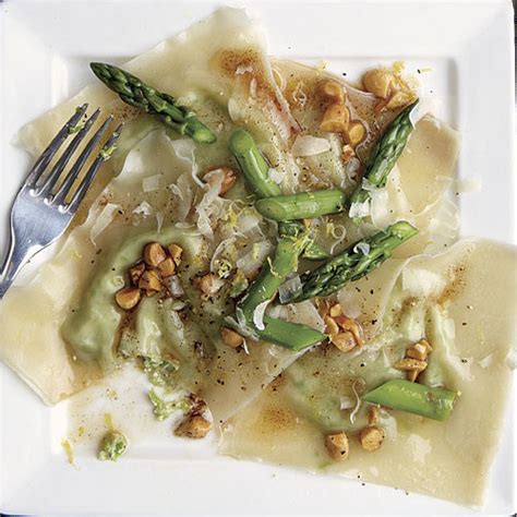 asparagus-ravioli-with-brown-butter-sauce-finecooking image