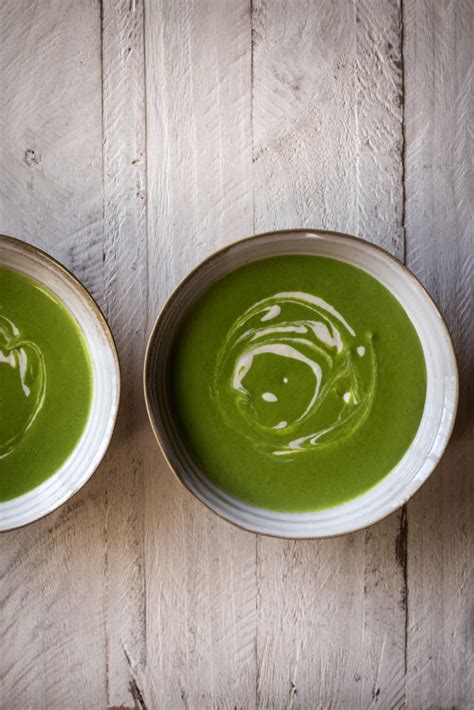 minty-pea-soup-with-green-garlic-cashew-cream image