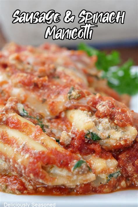 sausage-and-spinach-manicotti-deliciously image