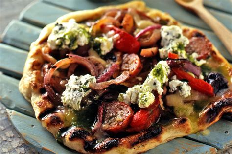 best-grilled-pizza-with-hot-sausage-grilled-food-network image