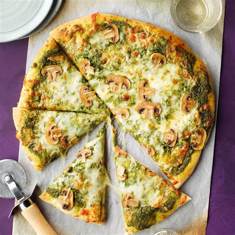 easy-pesto-pizza-recipe-how-to-make-it-taste-of-home image