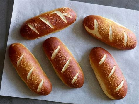 pretzel-hot-dog-buns-recipe-jeff-mauro-food-network image