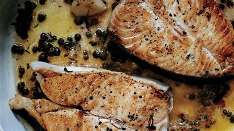 butter-basted-halibut-steaks-with-capers-recipe-bon image