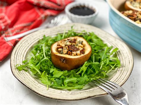 roasted-pears-with-blue-cheese-walnuts-food-family image