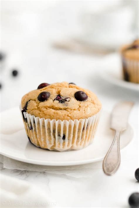 healthy-one-bowl-blueberry-muffins-amys-healthy image