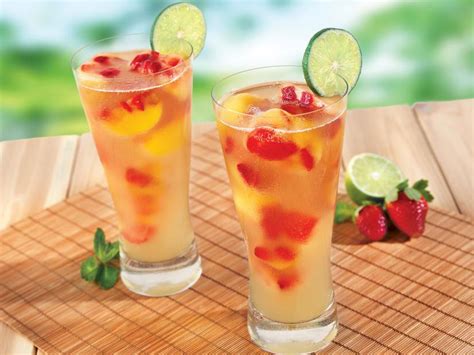 fruit-flavored-iced-green-tea-recipe-food-network image