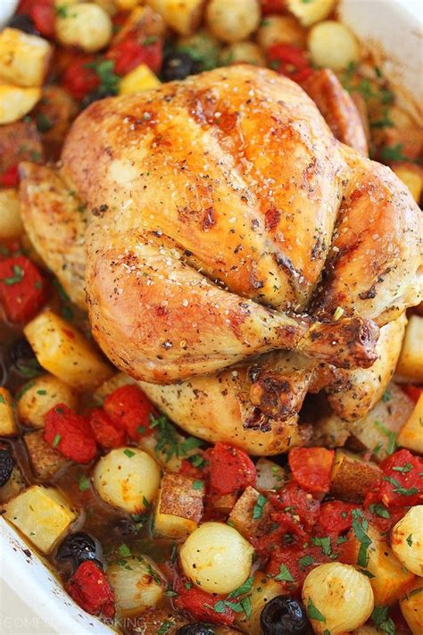 pesto-roasted-chicken-with-potatoes-olives-and-onions image