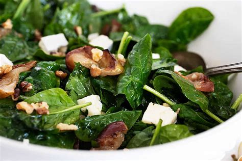 warm-spinach-salad-with-apple-and-brie-seasons-and-suppers image