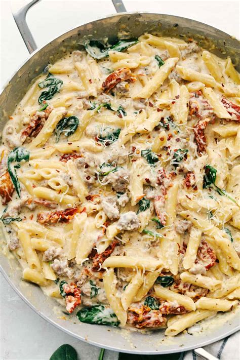 creamy-tuscan-italian-sausage-pasta-the-recipe-critic image
