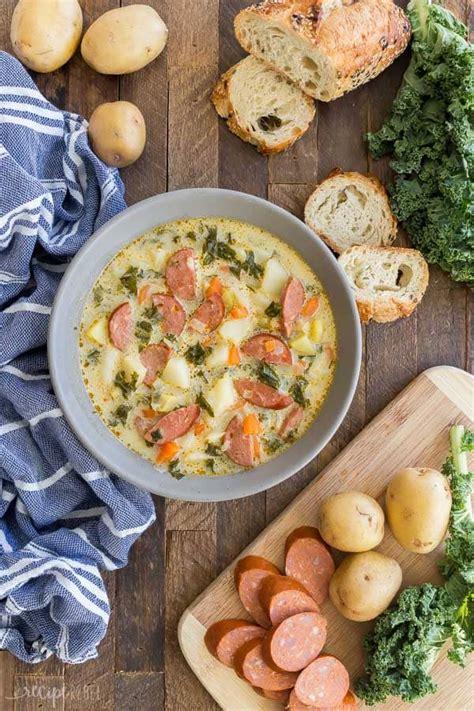 sausage-potato-soup-with-kale-the-recipe-rebel image