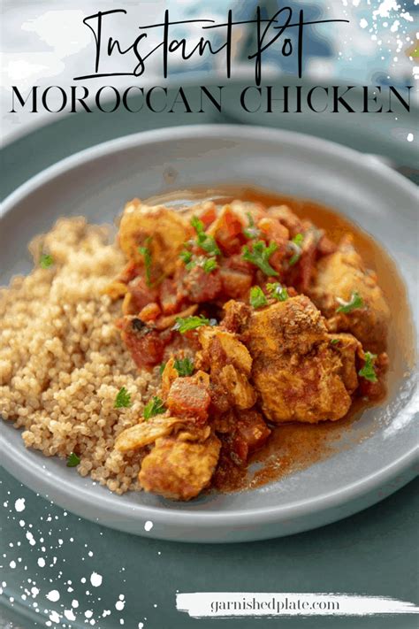 instant-pot-moroccan-chicken-garnished-plate image