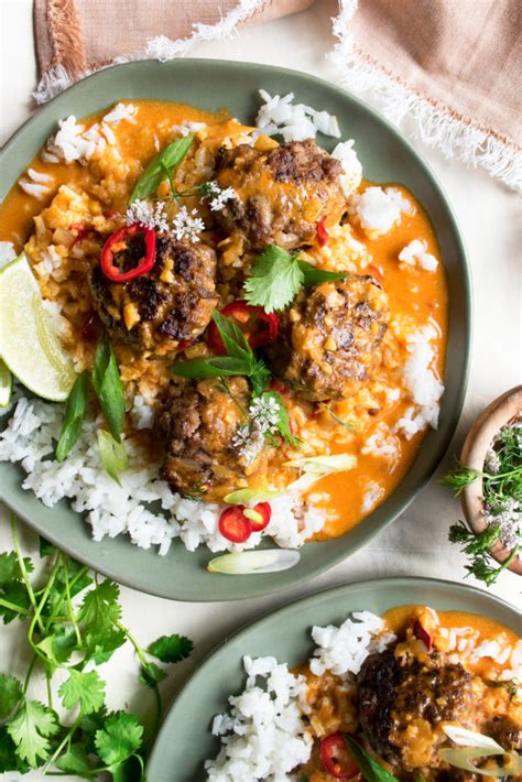 thai-curry-meatballs-with-jasmine-rice-the image