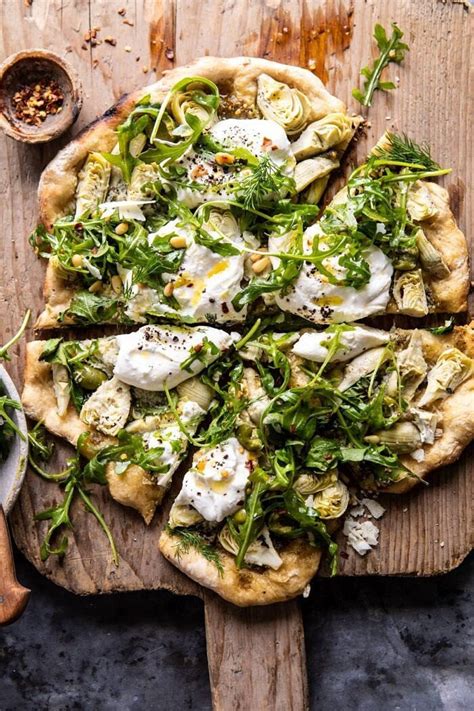 artichoke-pesto-and-burrata-pizza-with-lemony-arugula image