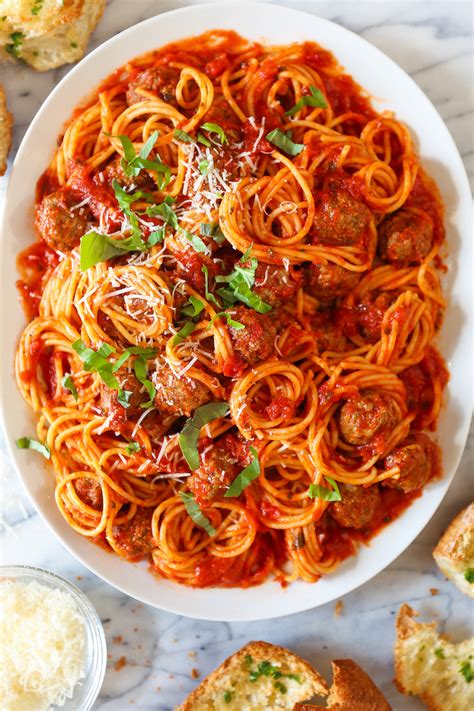 instant-pot-spaghetti-and-meatballs-damn-delicious image