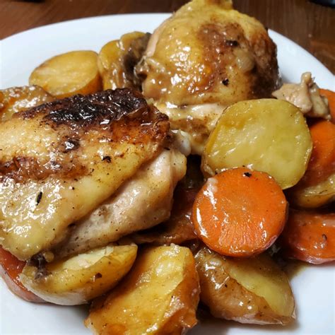 skillet-chicken-thighs-with-carrots-and-potatoes-allrecipes image