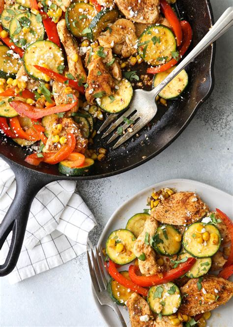 southwest-chicken-skillet-with-zucchini-and-corn image