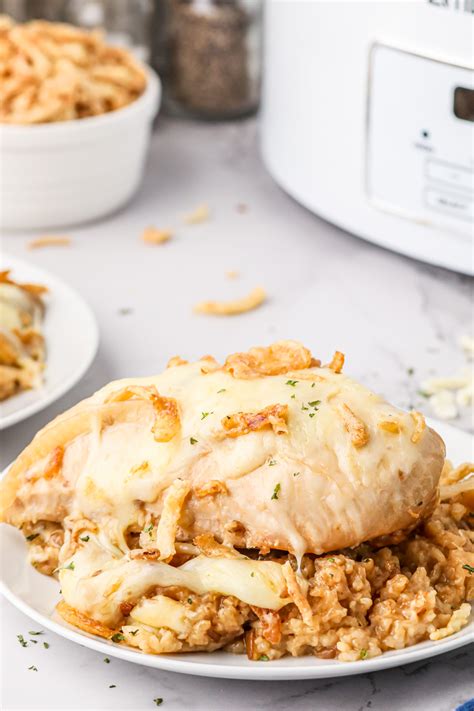 crockpot-french-onion-chicken-and-rice image