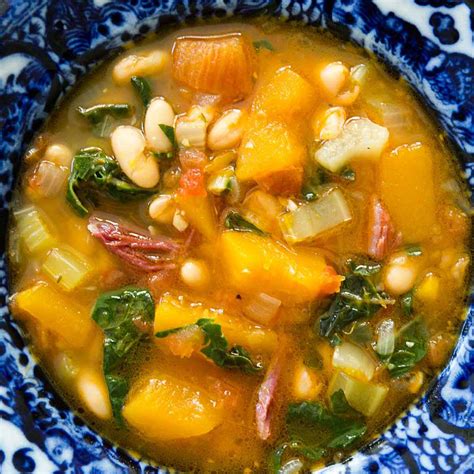 white-bean-soup-with-ham-pumpkin-and image