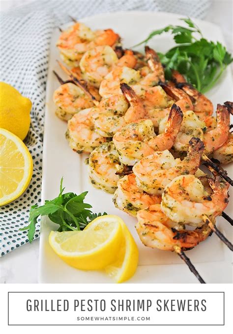 easy-grilled-pesto-shrimp-skewers-somewhat-simple image