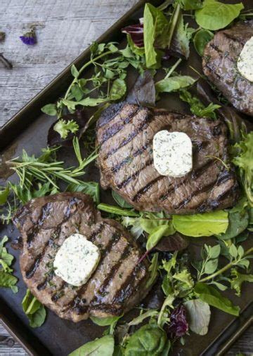 easy-grilled-sirloins-with-herb-butter-the-hungry image