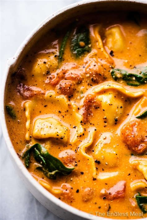 healthier-creamy-tortellini-soup-the-endless-meal image