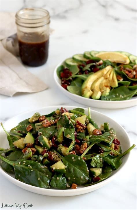 vegan-spinach-salad-recipe-with-maple-balsamic-dressing image