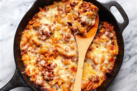 cheesy-ground-beef-skillet-pasta-recipe-the-hungry image