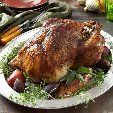 herb-brined-turkey-recipe-how-to-make-it-taste-of-home image