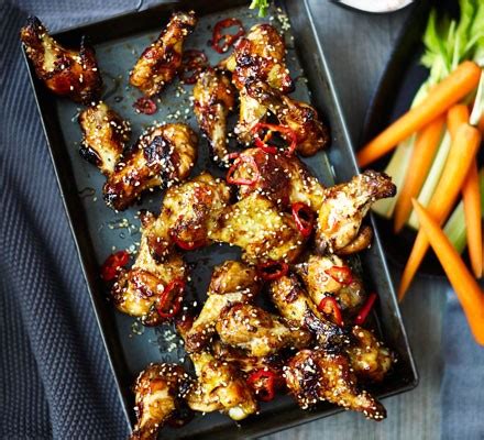 honey-glazed-chicken-wings-recipe-bbc-good-food image