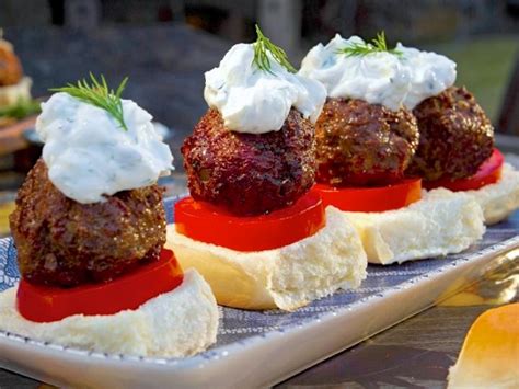 greek-lamb-meatball-sliders-with-tzatziki-food image