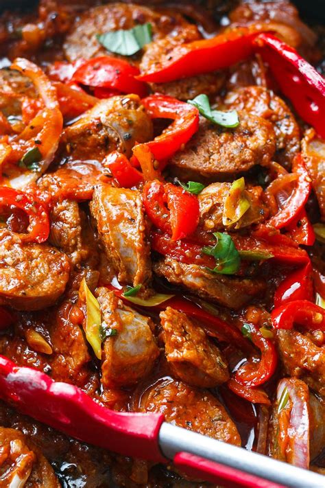 italian-sausage-and-peppers-recipe-eatwell101 image
