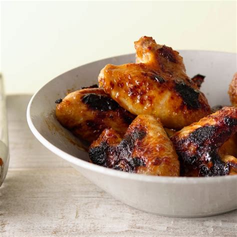 peach-lacquered-chicken-wings-recipe-epicurious image