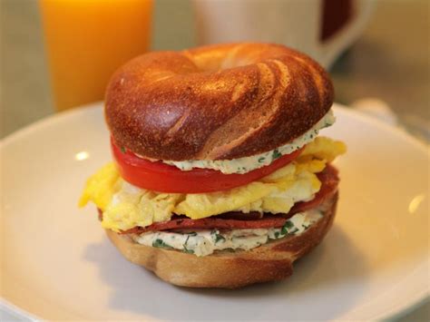 jersey-ham-egg-bagel-and-herb-cream-cheese image