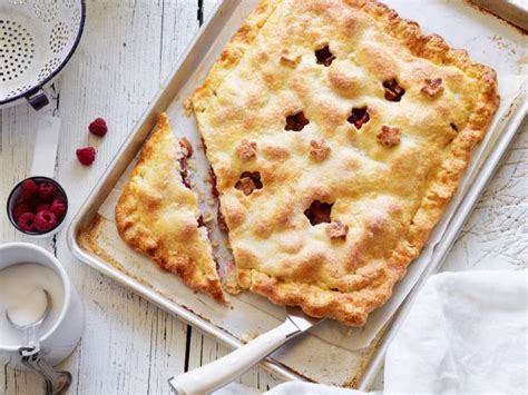 nectarine-raspberry-slab-pie-recipe-food-network image