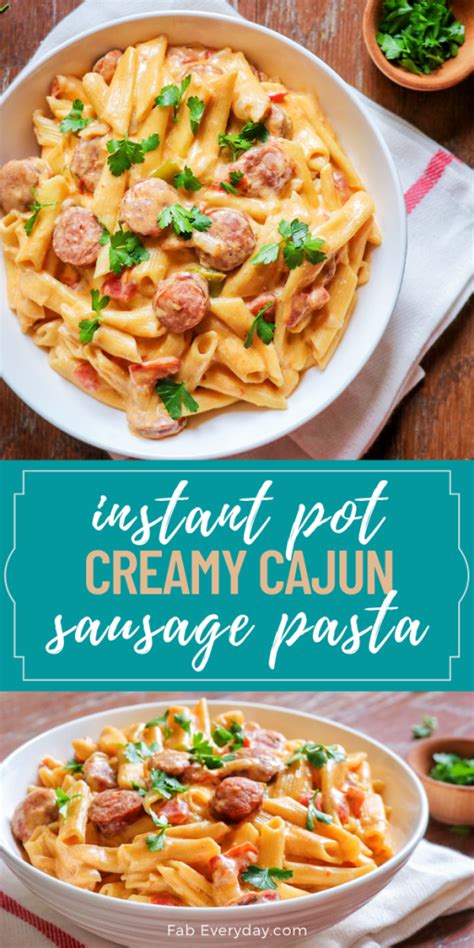 instant-pot-creamy-cajun-pasta-with-sausage-fab-everyday image